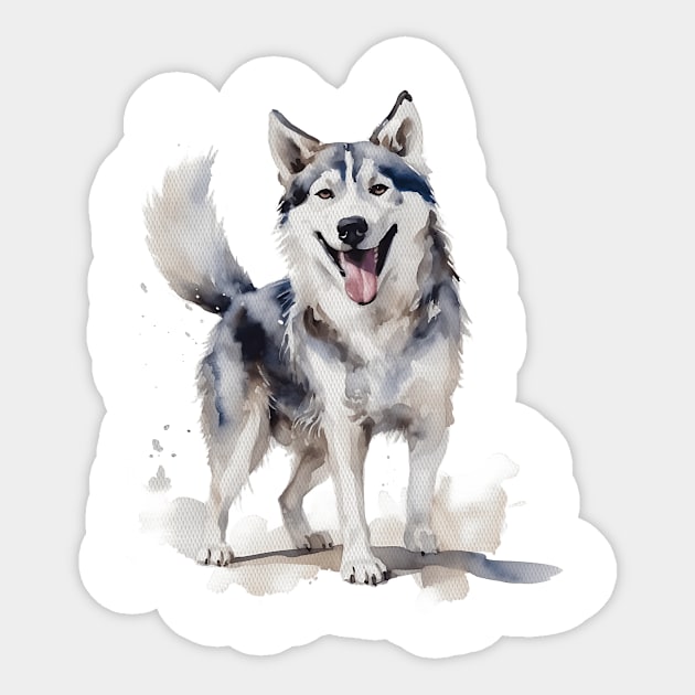 Husky Watercolor Style Sticker by Gadsengarland.Art